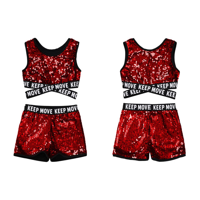 Renvena Kids Girls Sequins Hip-Hop Jazz Latin Dance Unitard Ballet