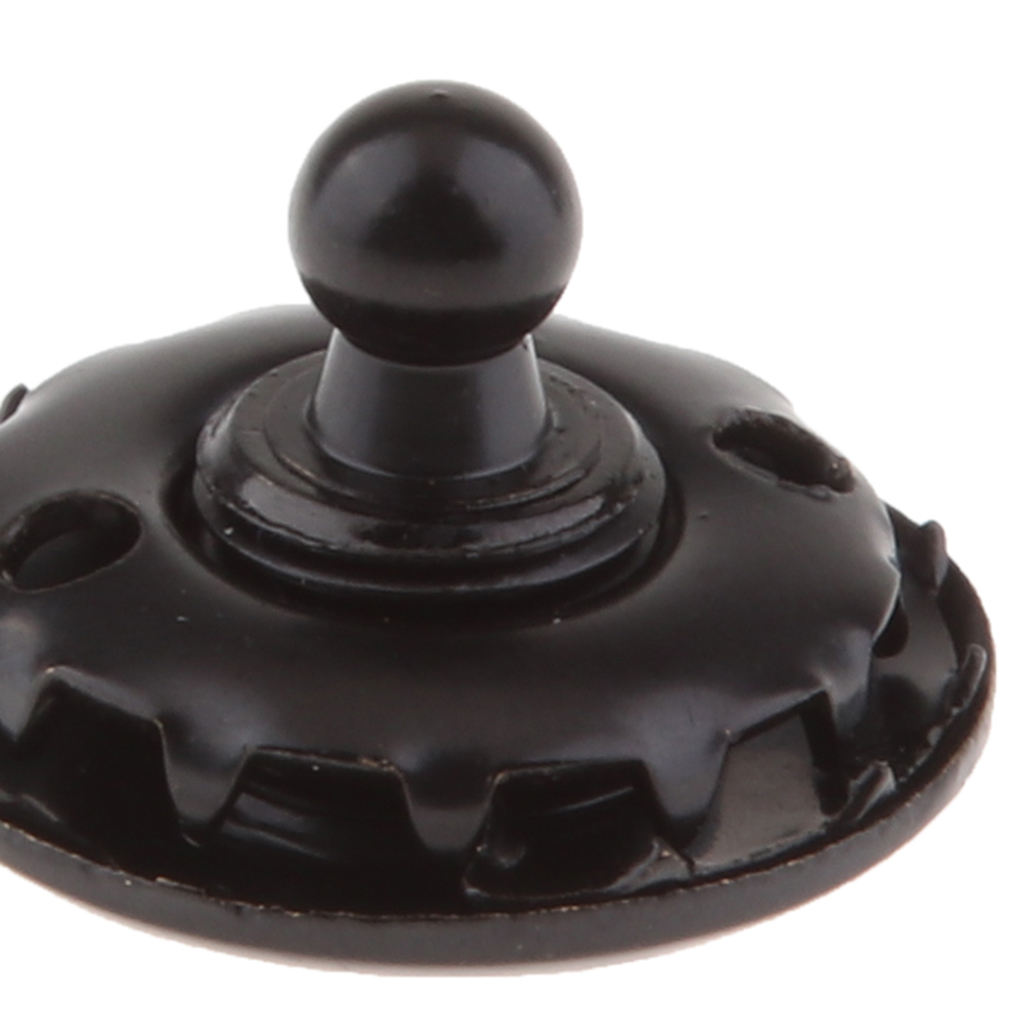 Marine Boat Yacht Canvas Snap Fastener Button, 3/8 inch Diameter Black Chrome