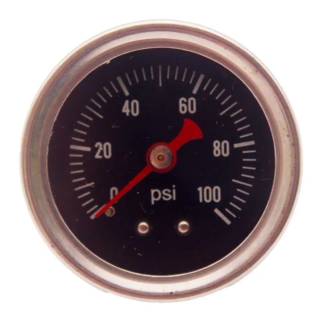 Fuel Pressure Regulator Gauge 0-100 Psi Bar Liquid Fill Chrome Fuel Oil Rail