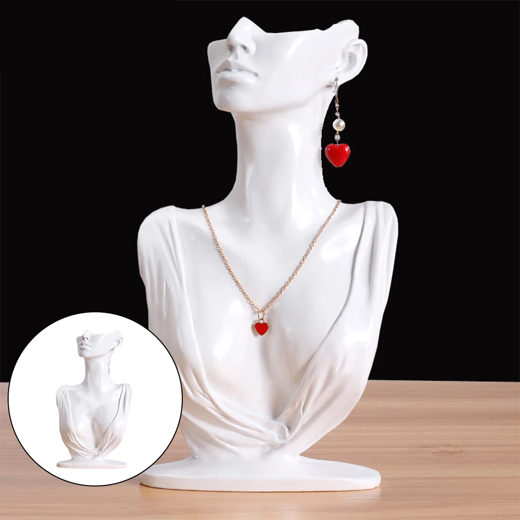 Necklace Earring Display Bust Pendants Holder Organizer Mannequin for Women Trade Shows Organization Easy Use