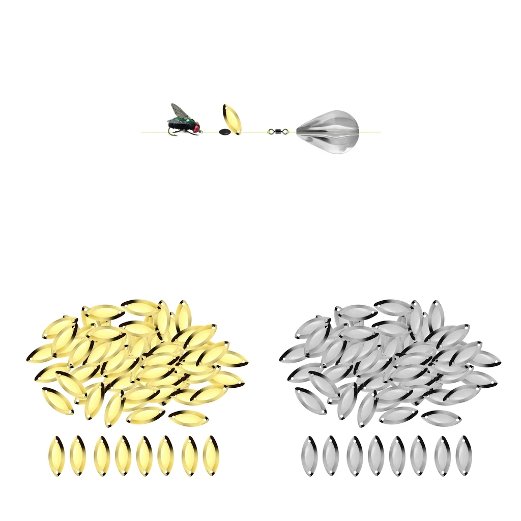 100Pcs Fly Fishing Spoons Sequins Baits Paillette Baits Spinners Spoon Crankbait