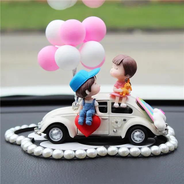 Auto Innen Dekoration Cartoon Hochzeit Auto Paare Action Figur Figuren  Ballon Ornament Auto Zubehör für Mädchen Geschenke