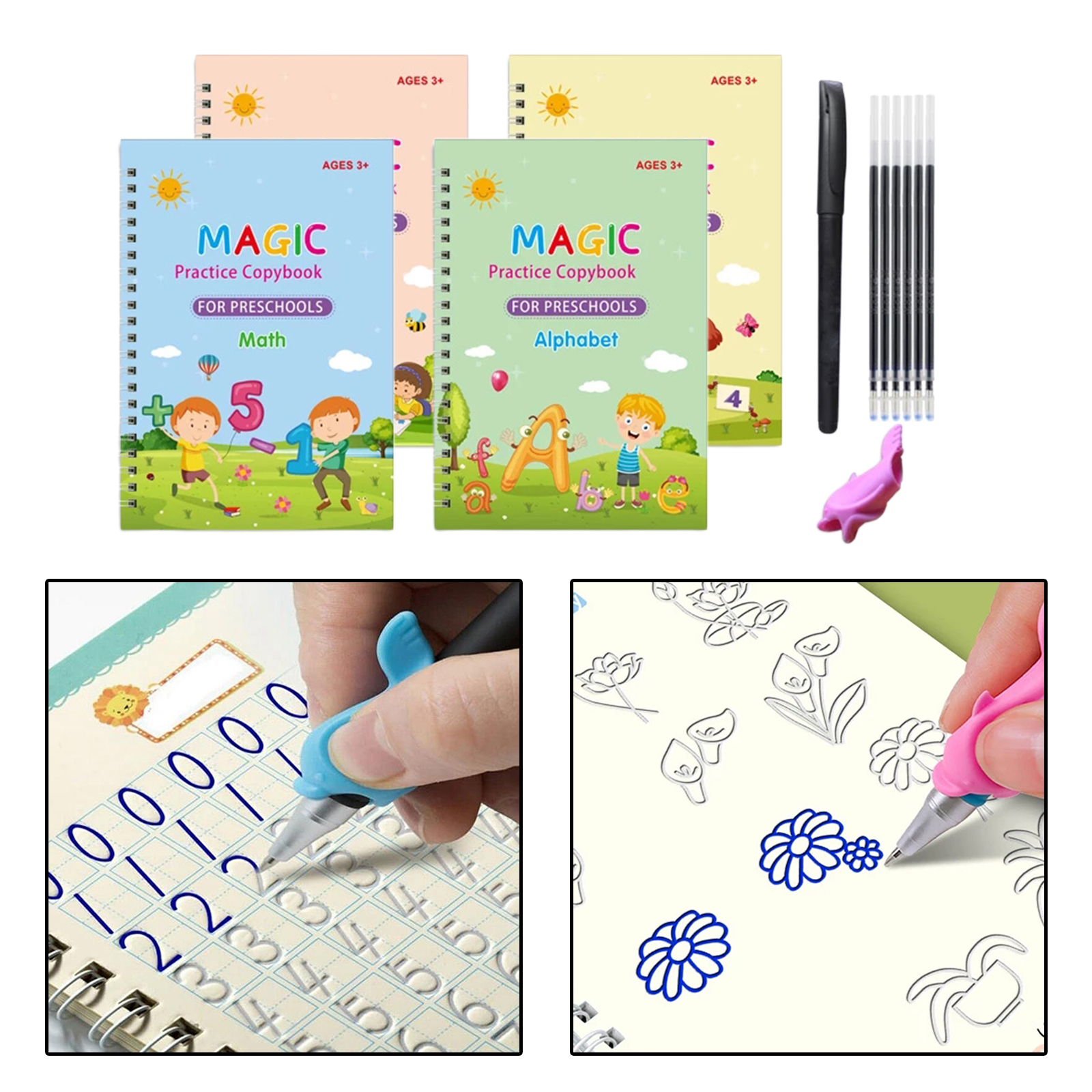 Kids Practice Copybook Reusable Handwrite Practic Calligraphy Copybooks Children Baby Kids Kindergarten Drawing Supplies