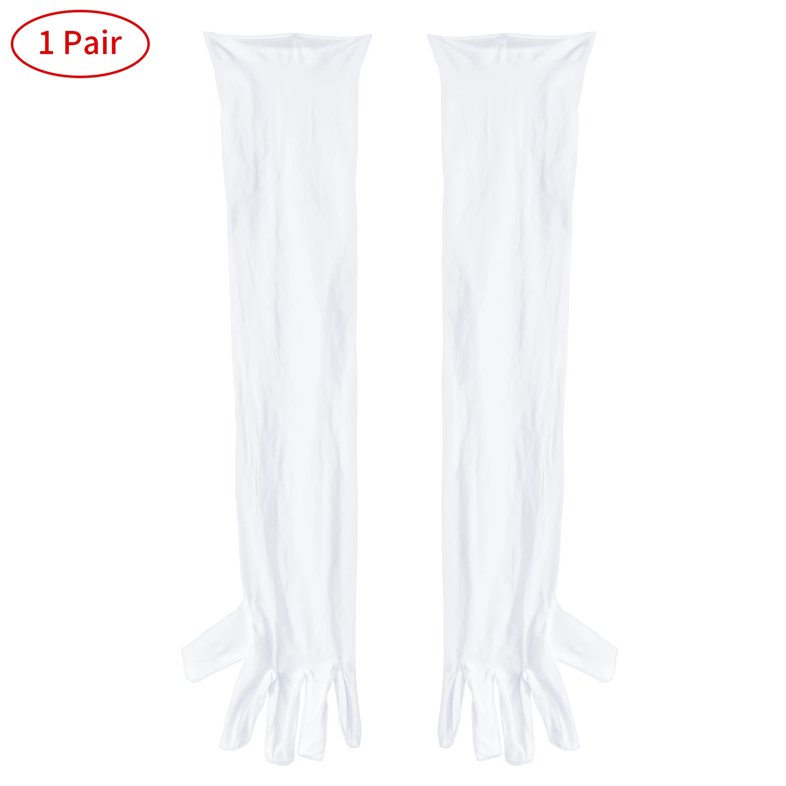 Fashion Men Adult Glossy Elastic Breatbable Stretchy Soft Arm Length Gloves Role Play Party Club Stage Show Costume Accessories