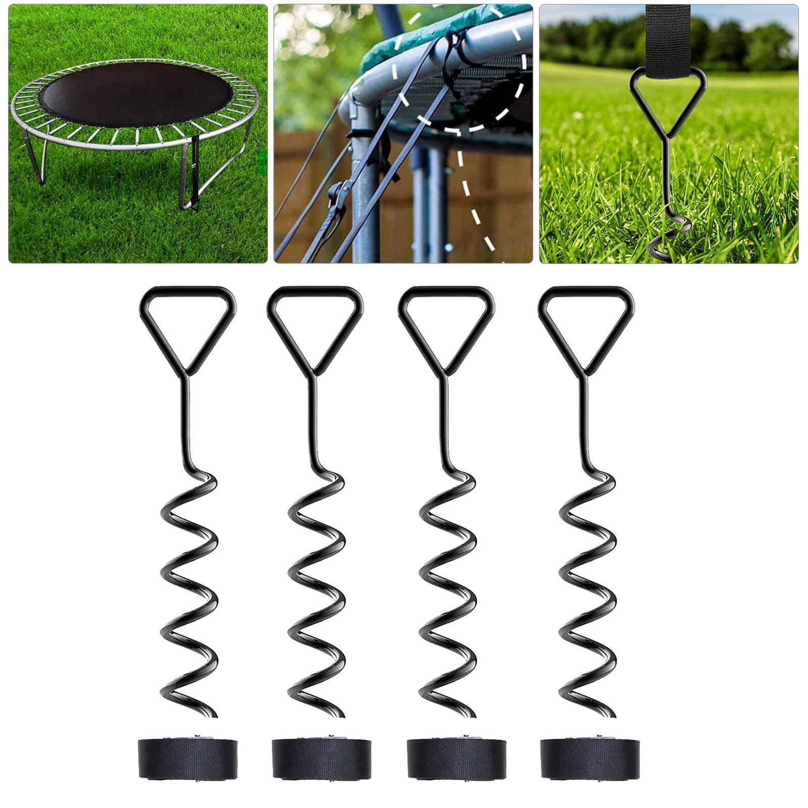 Summer Outdoor Camping Tent Trampoline Anchor Kit Fixed Spiral Nail Ground Anchors Kit Home Party Garden Swings Nails