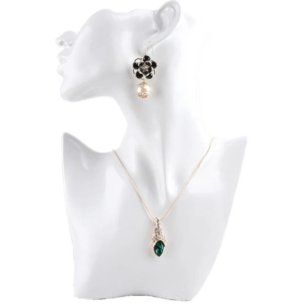 Necklace and Earring Bust Jewelry Display, Resin Material, Female Mannequin,