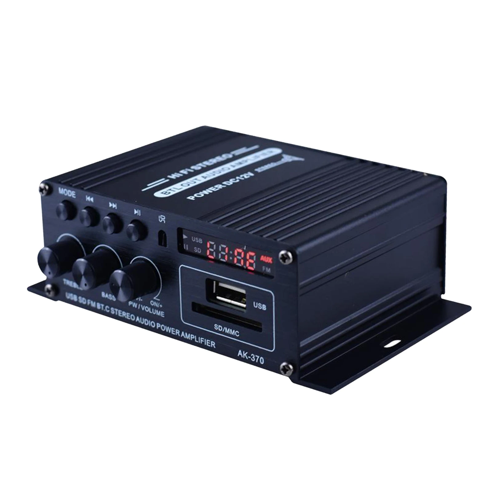 2 Channel  Audio Amplifier Amp Bluetooth 12V FM USB Low Distortion