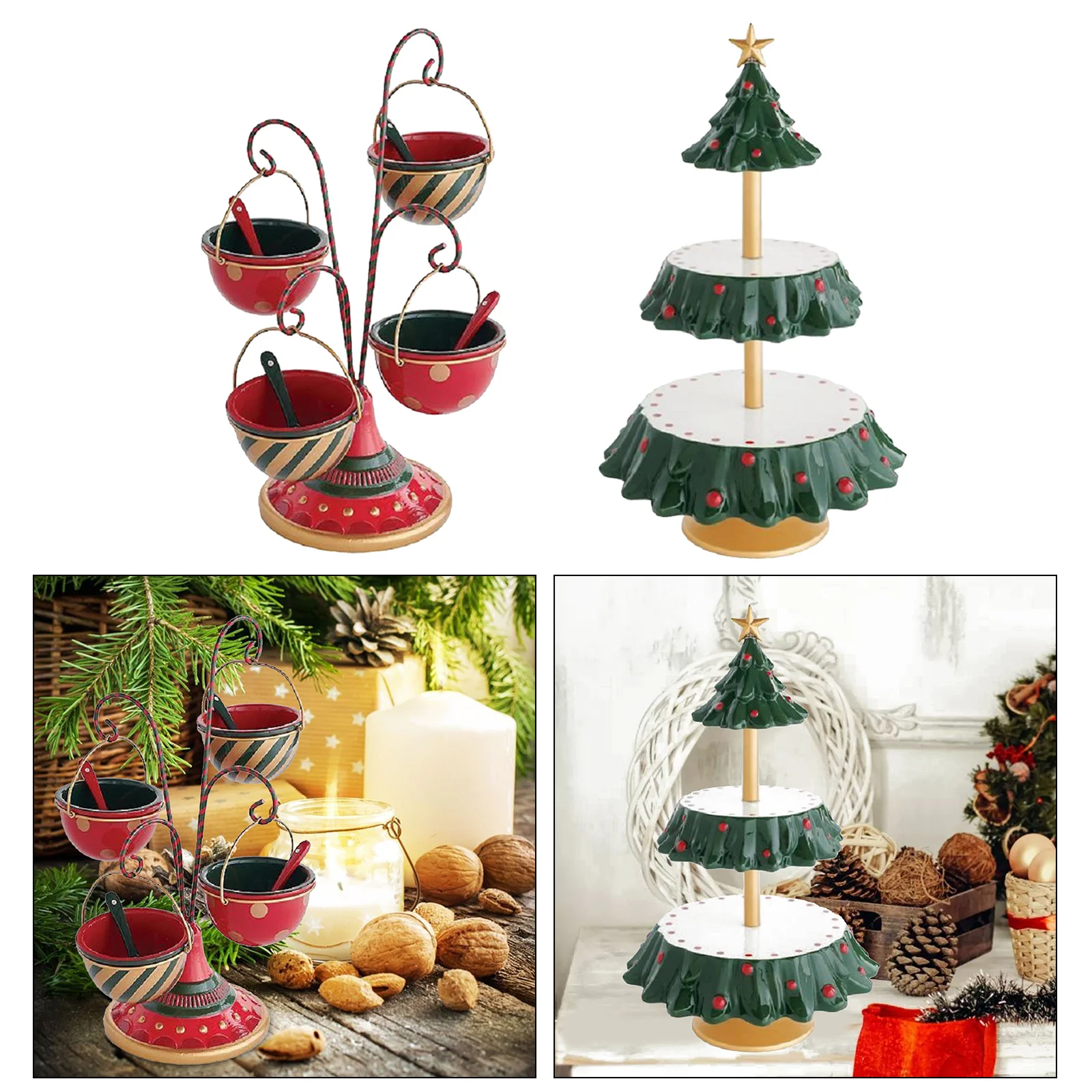 Merry Snack Bowl Stand Whimsical Style Christmas Snack Rack for Dessert Table Set Wedding Snacks Party Vegetables
