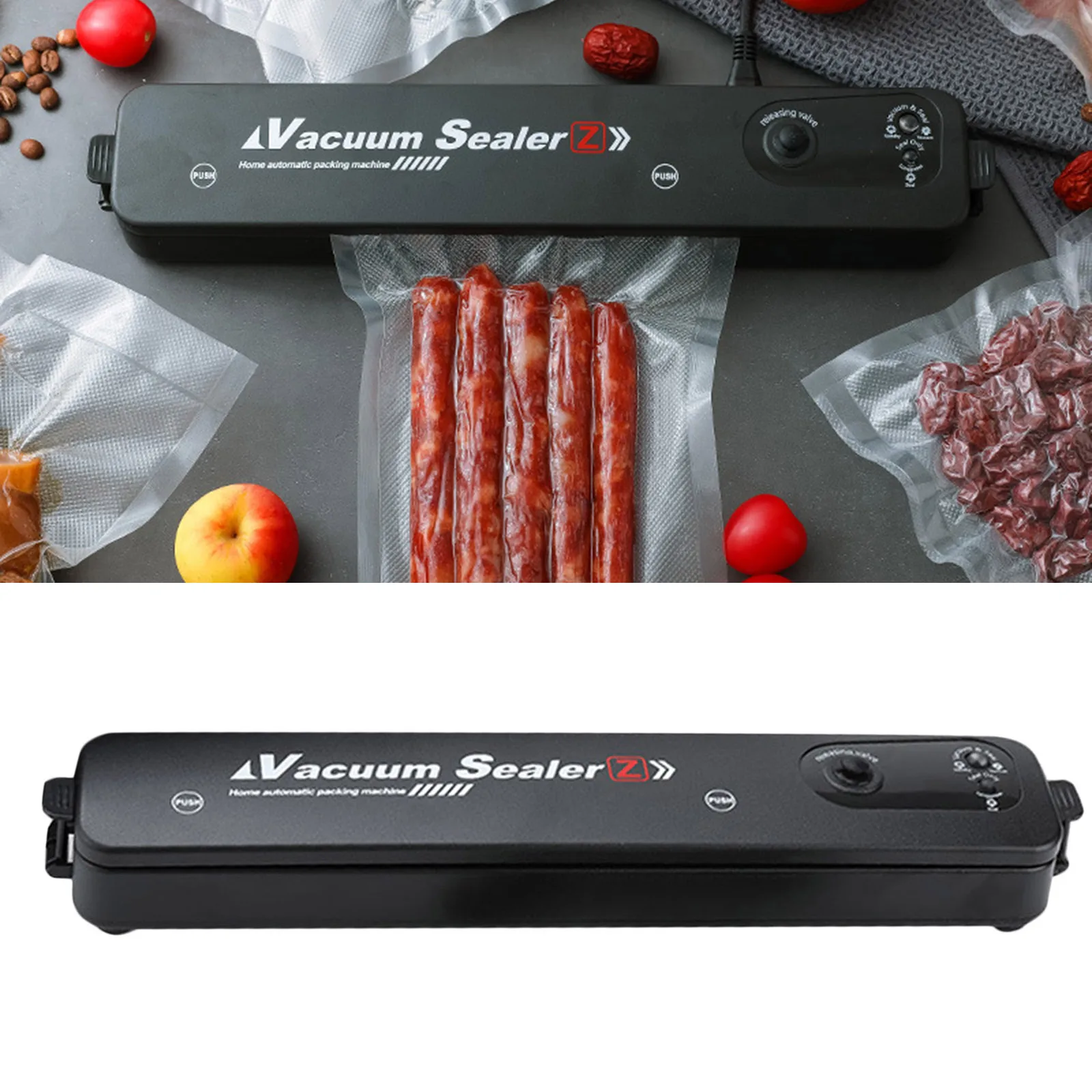 Food Vacuum Sealer Packaging Machine including 10Pcs bag Vaccum Packer can be use for A Meal Food Saver, Fresh-Keeping