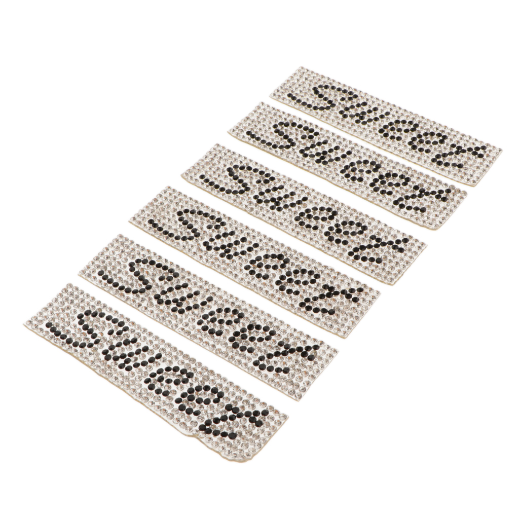 6Pcs Crystal Rhinestone Applique Lady Bridal Dress Bag SWEET Patches Badges