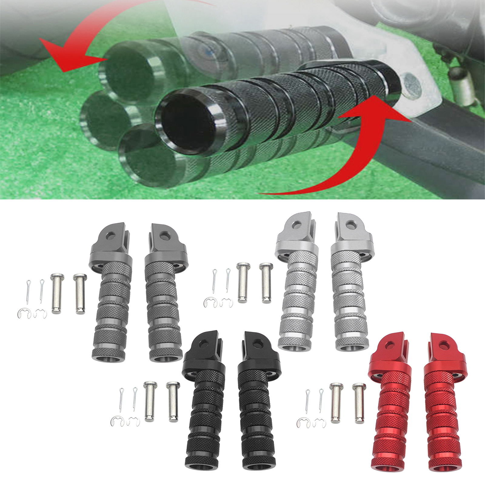 Aluminum Rearset Front Foot Peg Footrests Footpeg Pedals High Quality Multiple Colors For YAMAHA MT-10 MT-25 YZF-R3 YZF-R25 FZ8