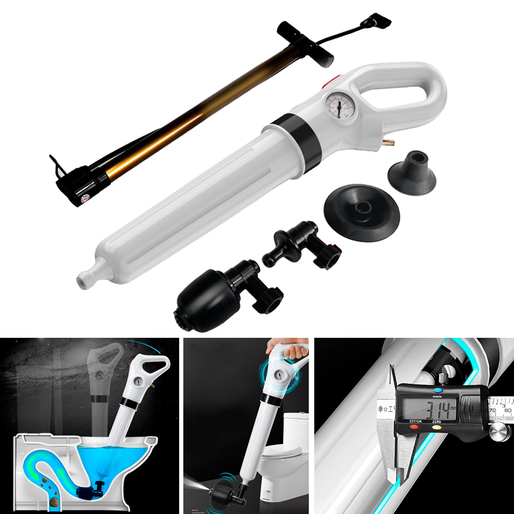 Toilet Air Pressure Plunger Pump Kits Air Drain Blaster Augers Detachable