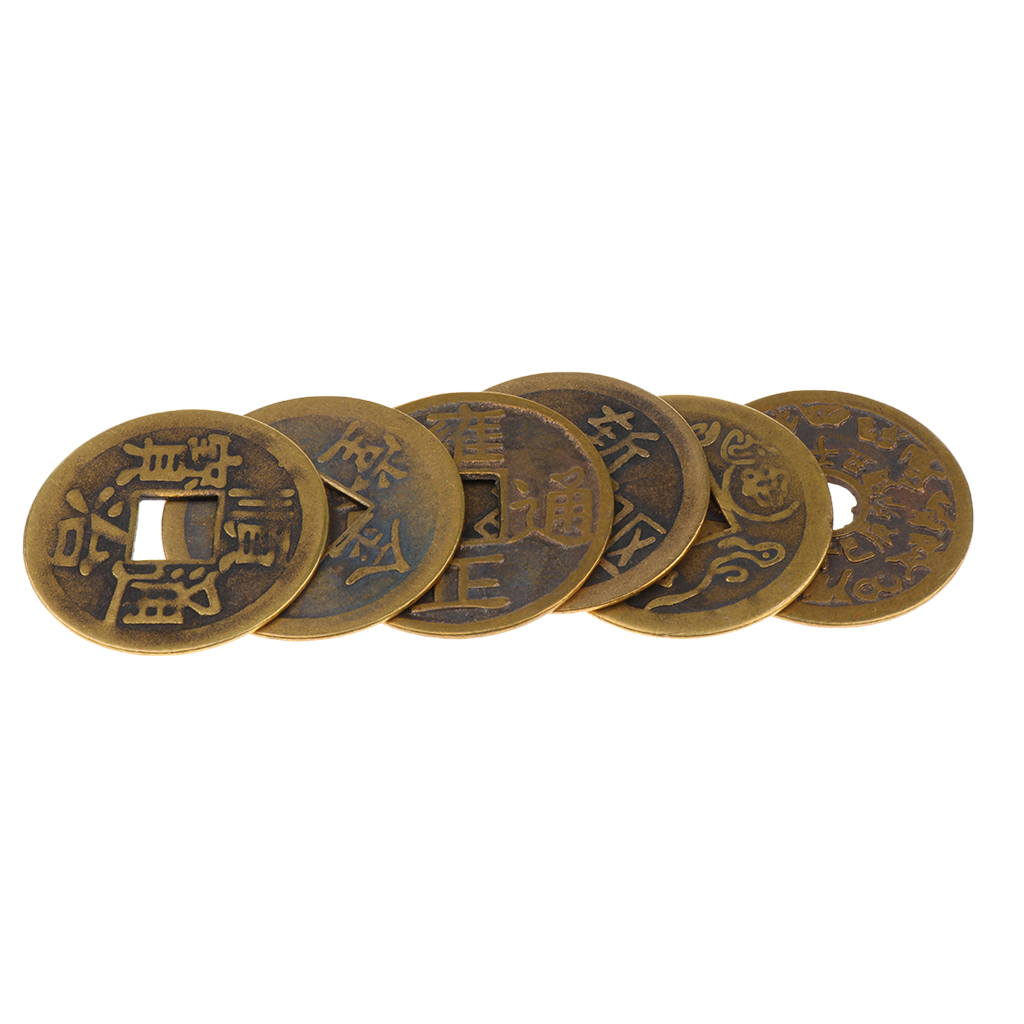 Set of 6 Feng Shui Coins Chinese I-Ching Coins Fortune Coin 4.2cm (1.65'')