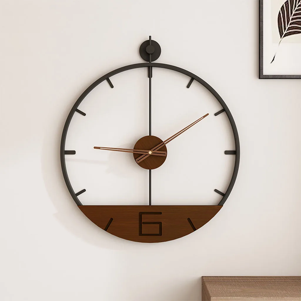 Antique Style Metal Minimalist Hanging Clock Nordic Simple Wall Clock for Kitchen Living Room Home Decor Indoor Bedroom