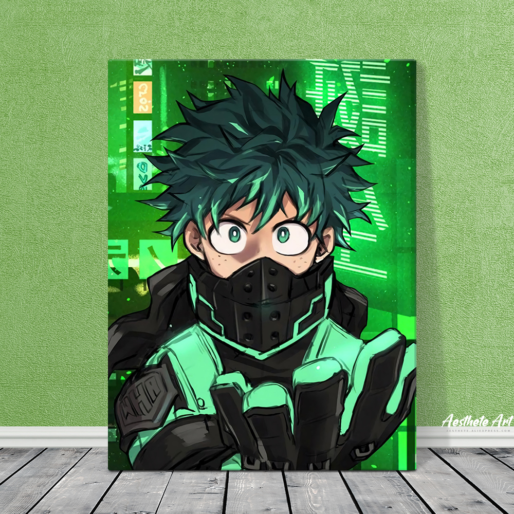 Izuku Midoriya аниме постер моя геройская Академия домашний декор холст  печать картина для гостиной Украшение Искусство Настенная живопись |  AliExpress