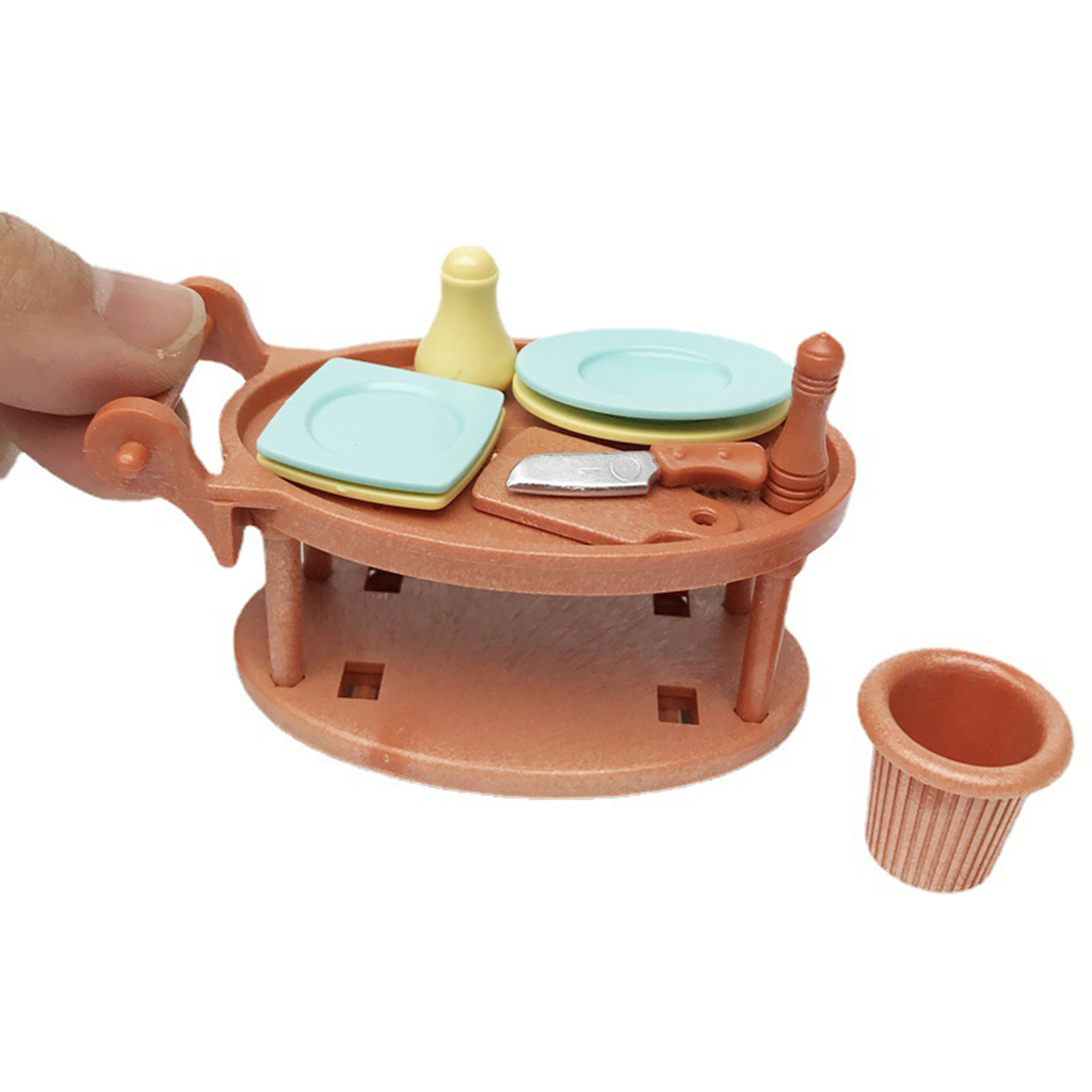 Vintage Dollhouse Mini Trolley Miniature Kitchen 1:12 Life Scene Doll Decor