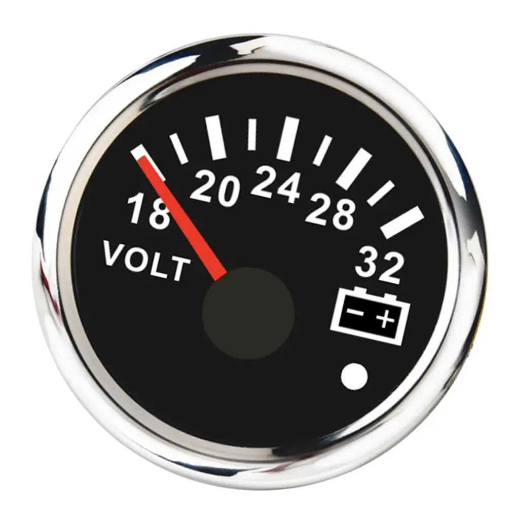 52MM Universal Voltmeter Car Boat Digital Voltage Gauge 18-32V  Motorcycle Truck Yacht Vessel, 2``