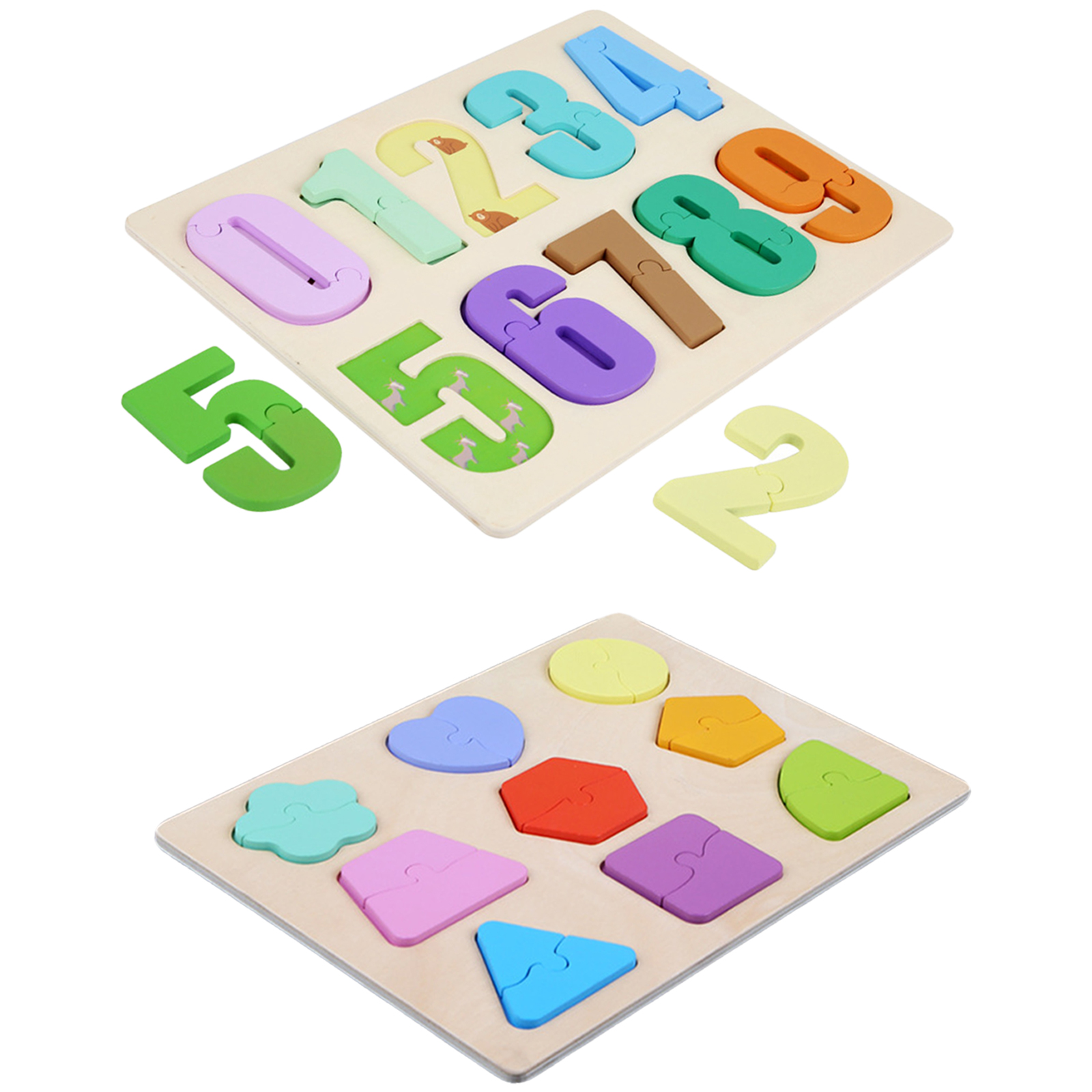 Colorful Wood Shape Match Puzzle Activity Board Preschool Learning Fun Montessori Training Toy for 2 3 Years Old Kids Gift