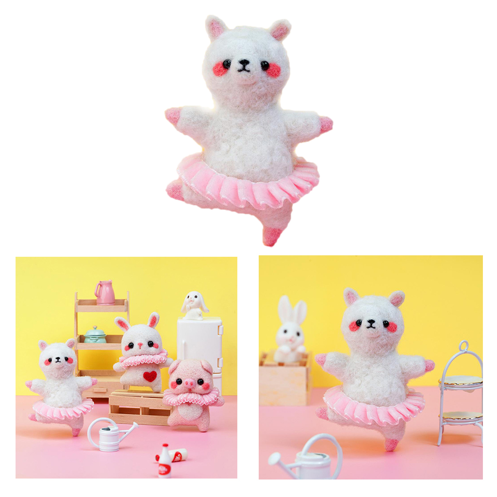 Wool Felting Needle Kitting DIY Cute Animal Dog Pig Rabbit Wool Felting Package Non-Finished Handmade Needle Felting Supplies