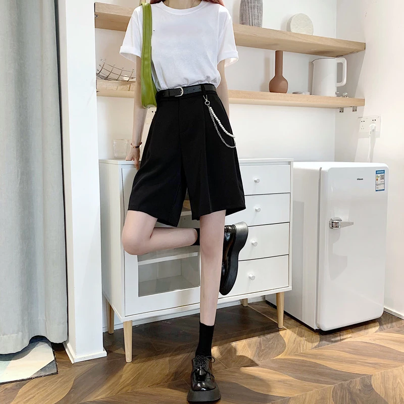 6294  2022 new  Women's summer thin section loose casual pants high waist thin a-line suit shorts athletic shorts