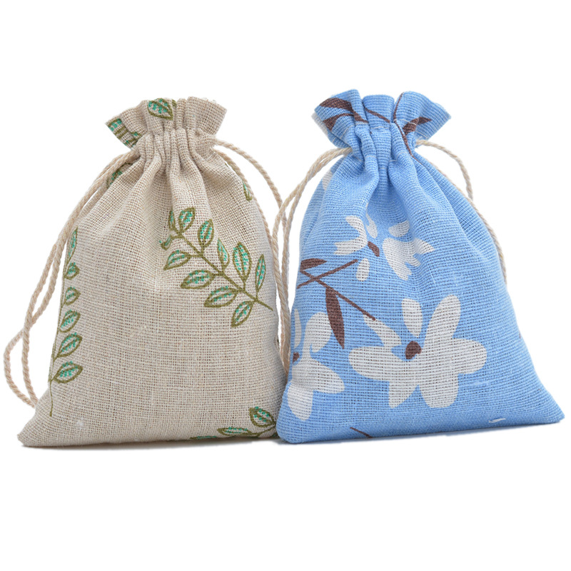 10pc niedlichen Druck wieder verwendbare Baumwolle Linie Tasche Kordel zug Beutel Süßigkeiten Gunst Halter Schmuck Party Geschenke Tasche 10x14cm/13x18cm 29 Farben – Detail 5