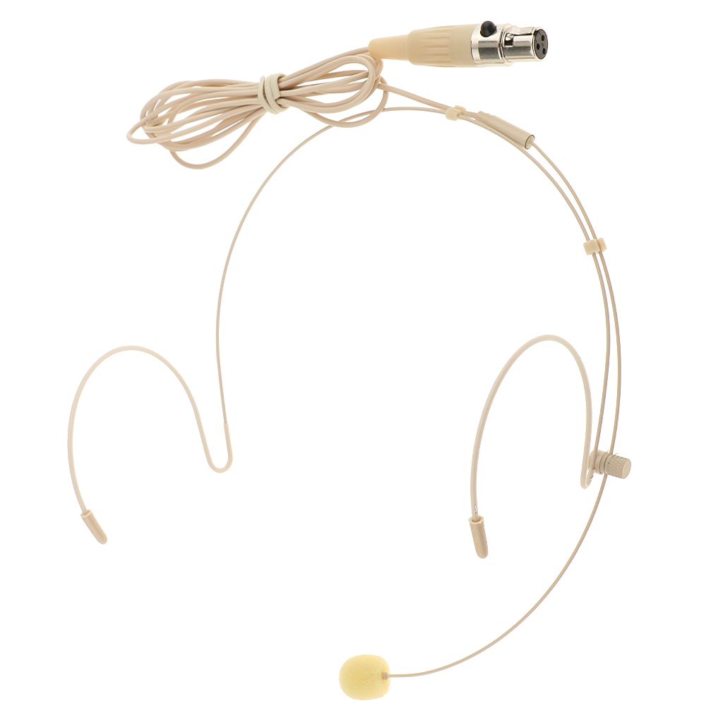 3Pin 4Pin 3.5mm Plug Professional Telescopic & Foldable Double Ear Hook Wired Headset / Headworn Microphone  Skin Color