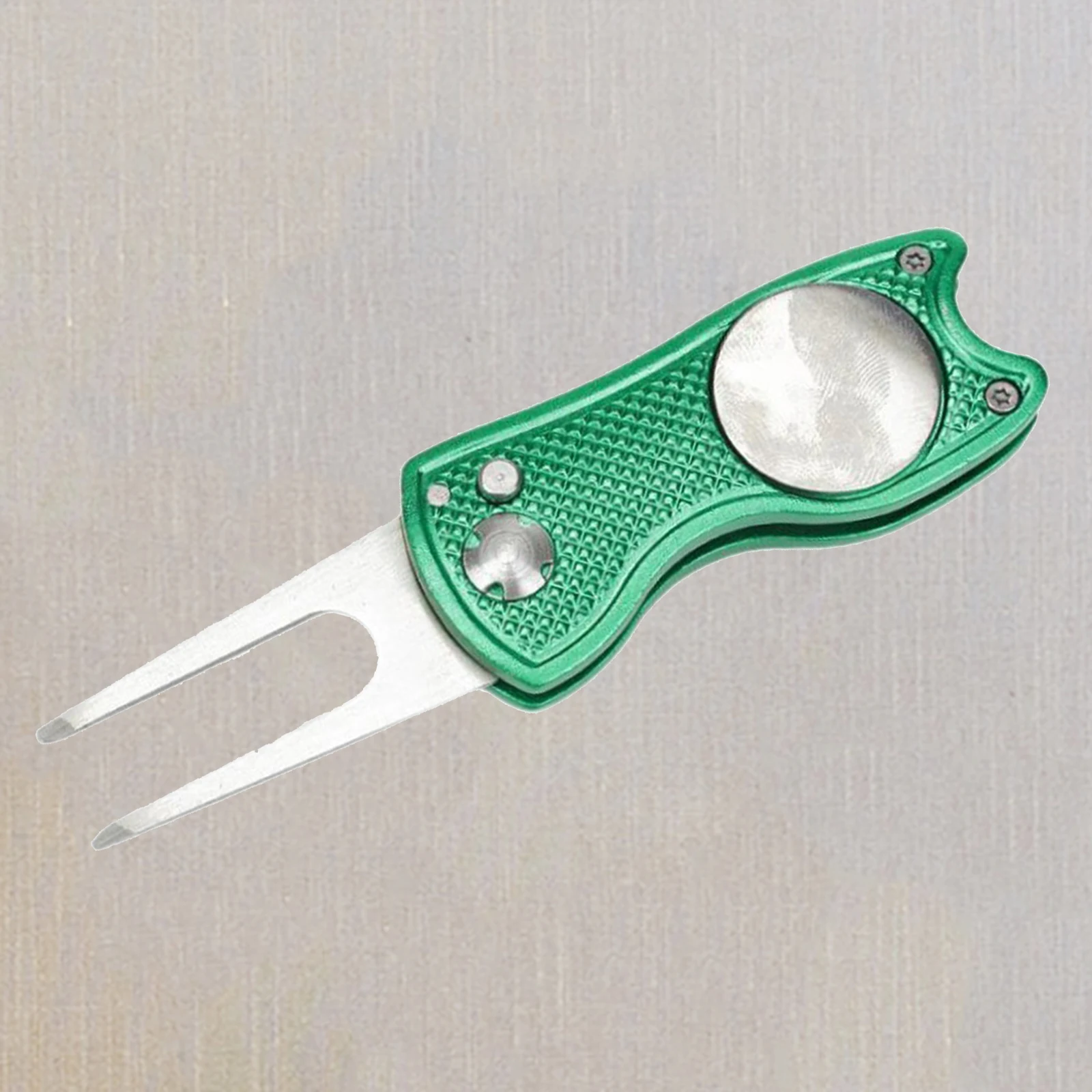 Foldable Golf Divot Tool with Golf Ball Tool Marker Pitch Cleaner Golf Pitchfork Golf Accessories Putting Green Fork