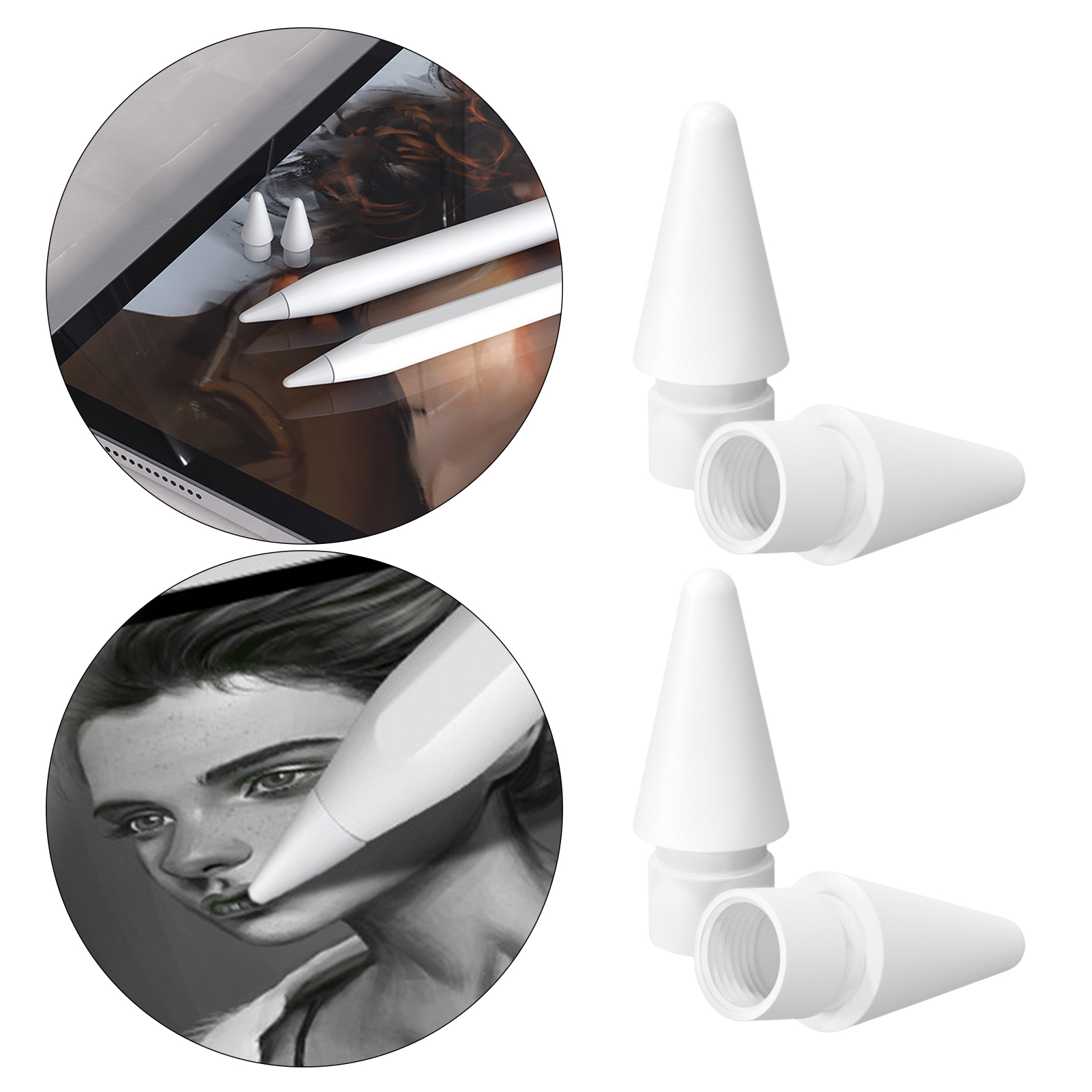 Tips Compatible with  Pencil, for iPencil Nibs Replacement for iPad Pen 1st Gen & 2nd Generation High Sensitivity 4 Pack