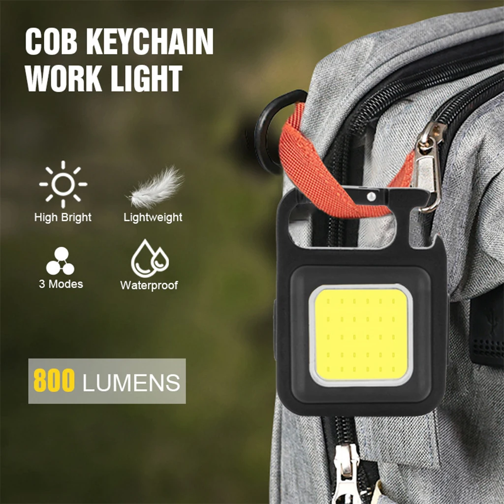 Waterproof COB Small Flashlights Emergency Light Bottle Opener 500 Lumens LED Work Light Pocket Light for Outdoor Fishing