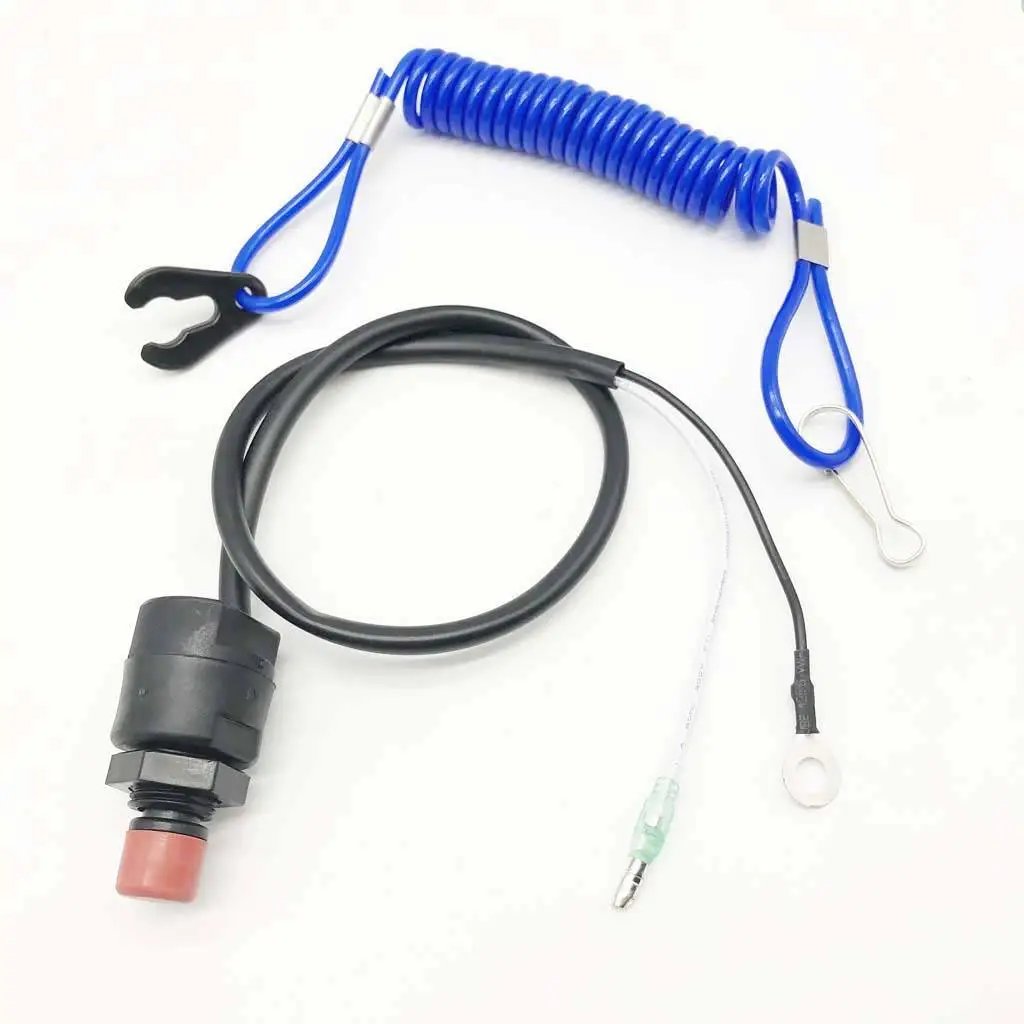 Boat Engine Kill Switch Cut-Off Key Ignition with Lanyard for Yamaha Outboard -Blue
