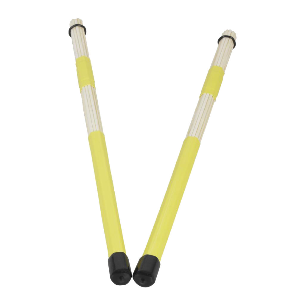 Exquisite 2Pcs Wooden Drum Rod Brushes for Cajon Jazz Drum Accessory Yellow