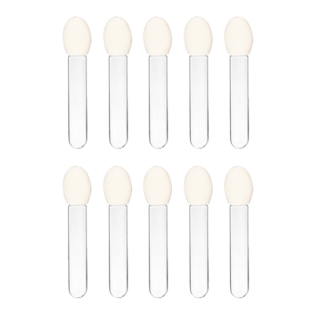 Set of 10 PCS Disposable Eyeshadow Brushes, Sponge Tipped Oval Makeup Tool, One