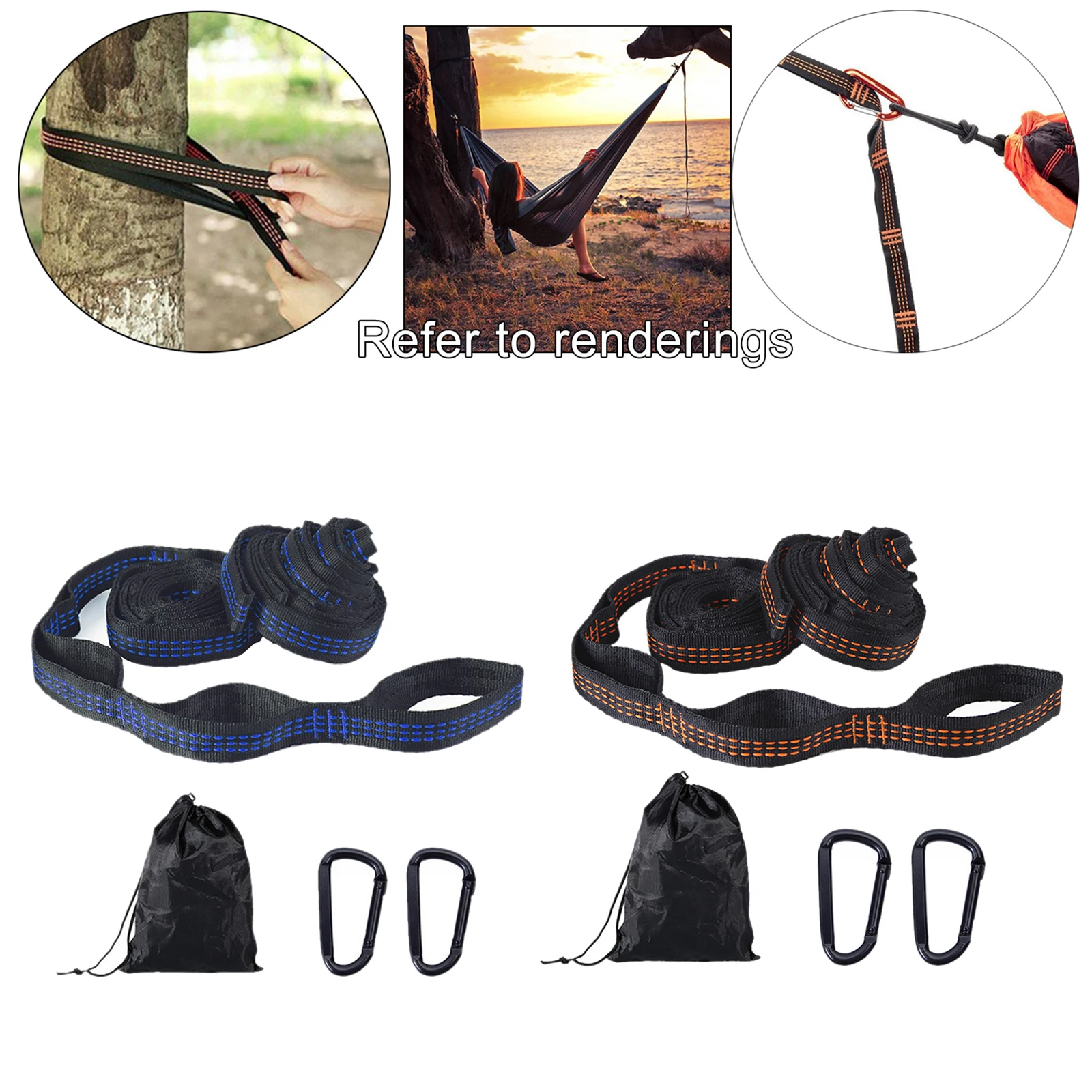 2pcs Super Strong Hammock Strap ing Hammock Belt for Camping,Traveling,Portable Hammock ing Tree Rope 3m x 2.5cm