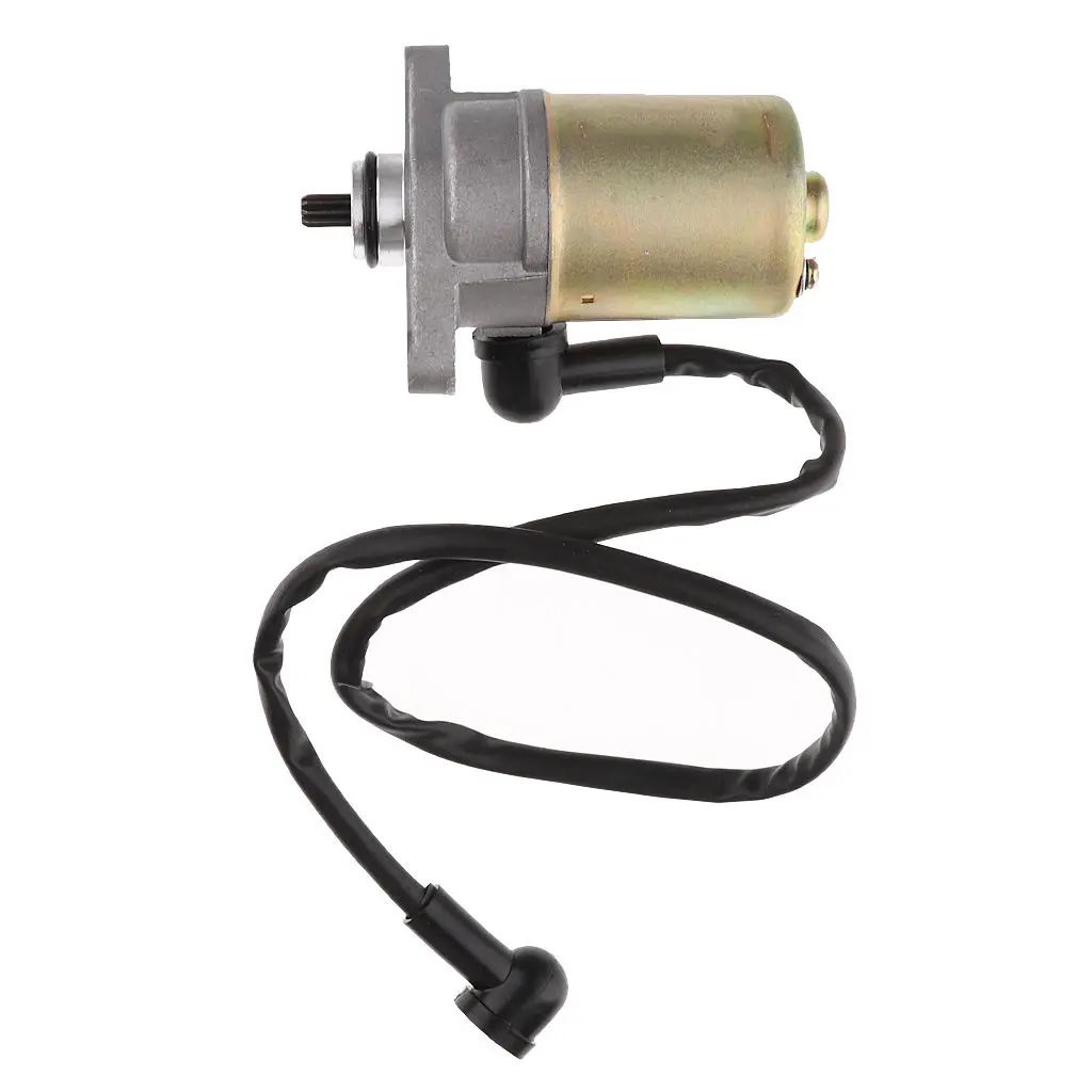 DC12V 10 Tooth Electric Starter Motor for 49cc 50cc 60cc 72cc Scooters, Mopeds,