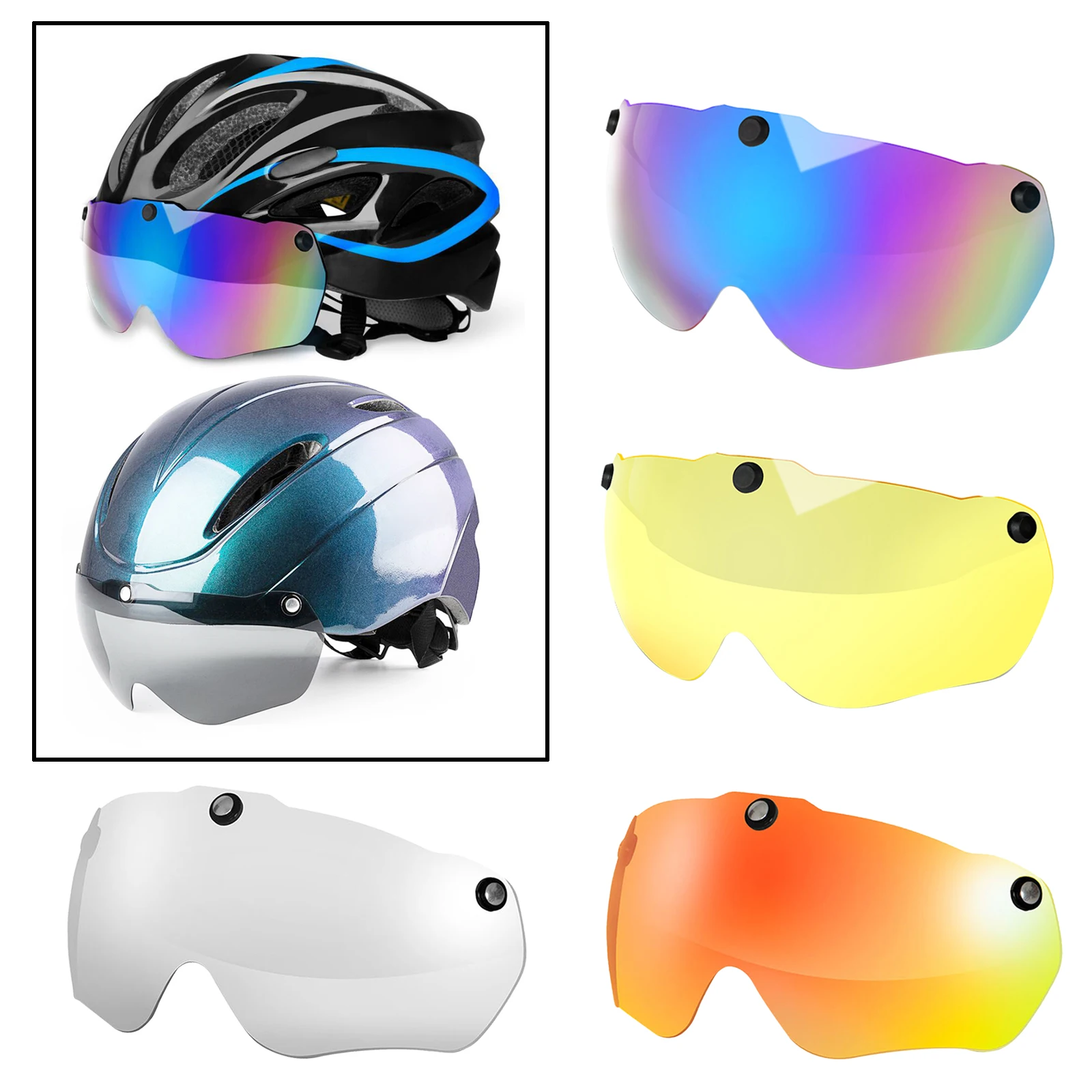 Helmet Goggles Replacement Lens Bike Eye Shield Magnetic Repair Visor Windproof 