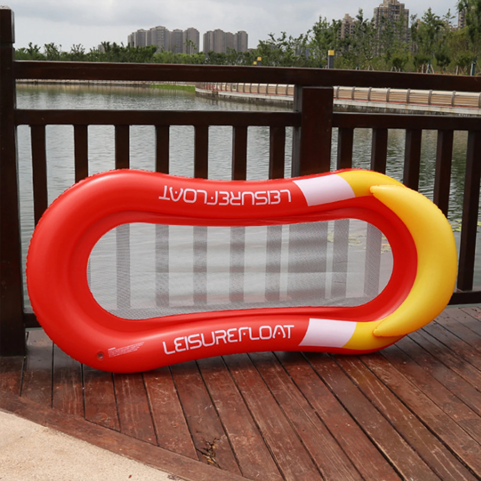 Title 2, Pool Float Bed Mesh Floating Water Mat Lounger ...