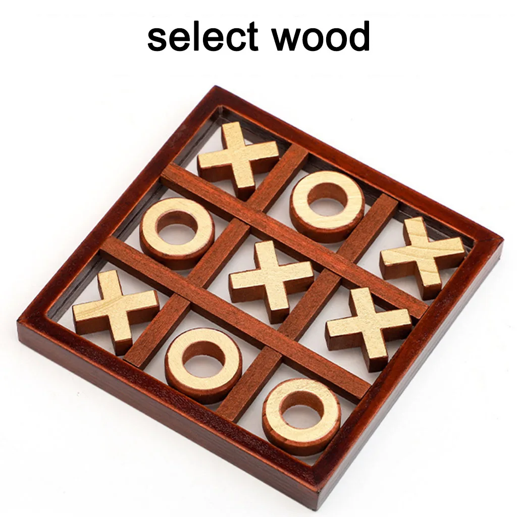 XO Wood Board Game Toy Parent-Child Interaction Game Wooden Board Puzzle Game Educational Toys for Kids Teens Adults