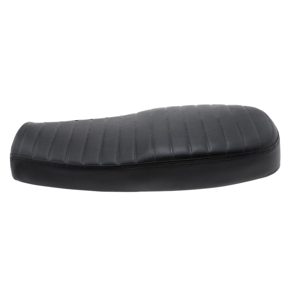 Motorcycle PU Leather Cafe Racer Seat Black Waterproof Universal Fit