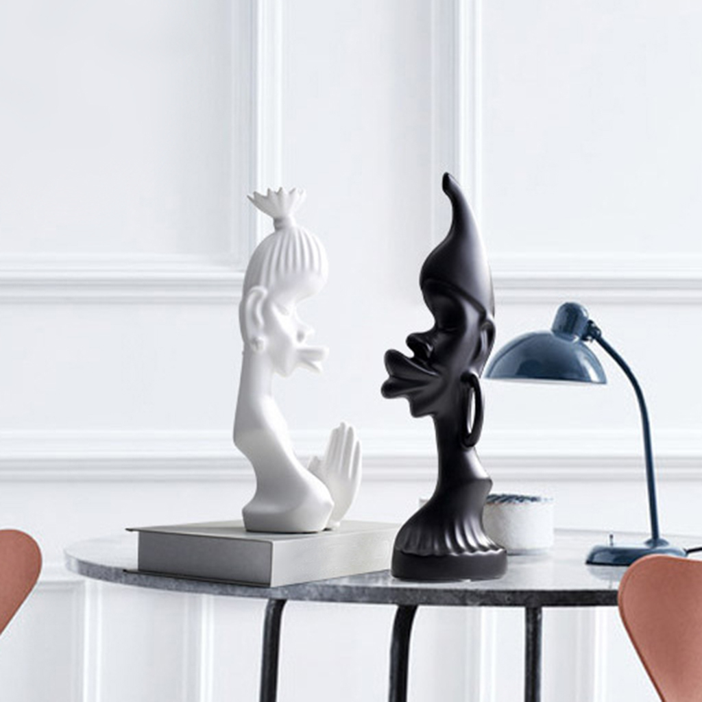 2Pcs African Statues Festival Wedding Party Lover Gift Couple Figurines Ceramic Sculpture Home Tabletop Decoration Ornament