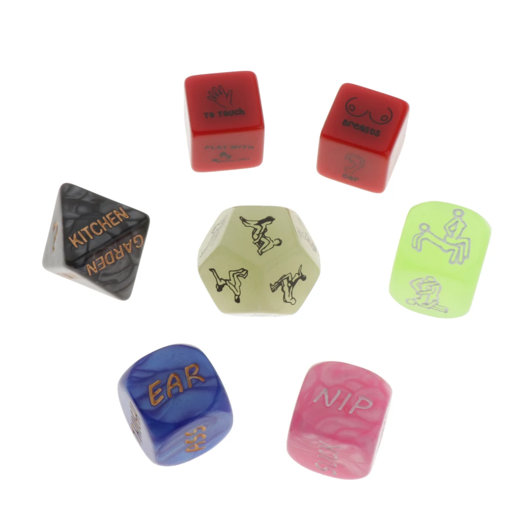 6Pcs Funny Romantic Role Playing Dice Party Dice Game Dice, Novelty Gift for Warm Up Honeymoon Bacherette Party
