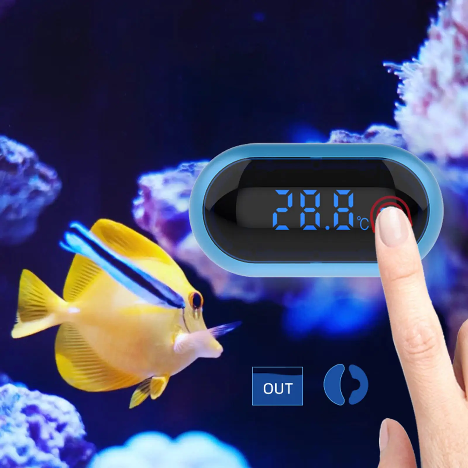 Aquarium Thermometer LED Digital Thermometer Fish Tank Water Temperature Thermometer for Fish Tank Aquarium