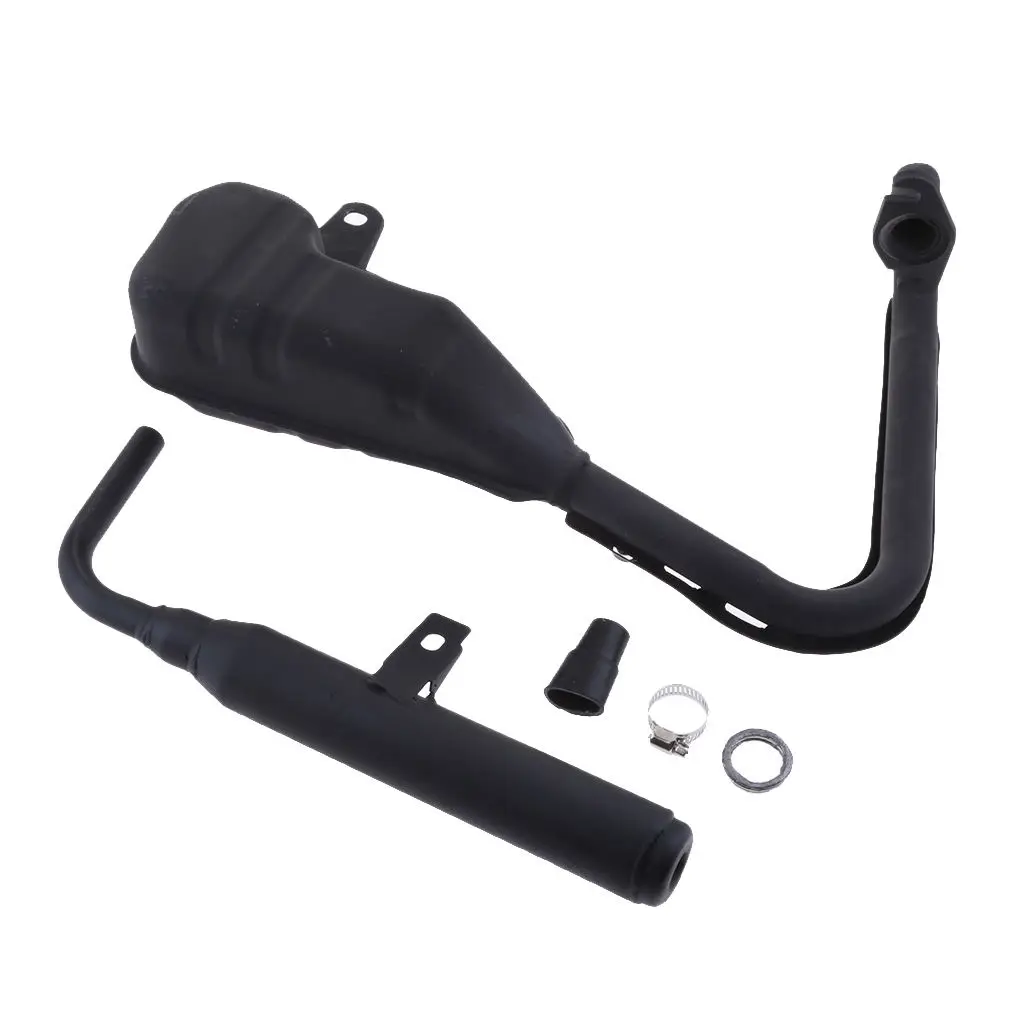 Black Exhaust Pipe + Muffler Silencer for Yamaha PW50 Peewee50