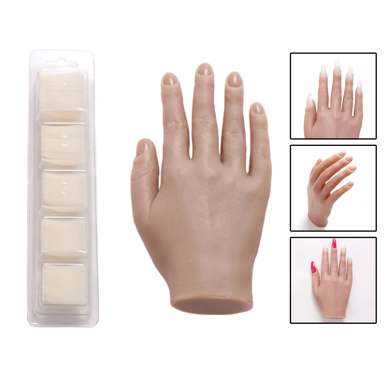 Silicone Training Practice Hand Mannequin Model Bendable Jewelry Display DIY