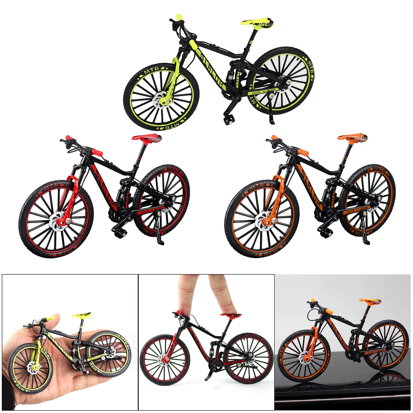 Mini Mountain Bicycle Model Finger Bike Model 1:10 3D Vehicle Model Boy Toys