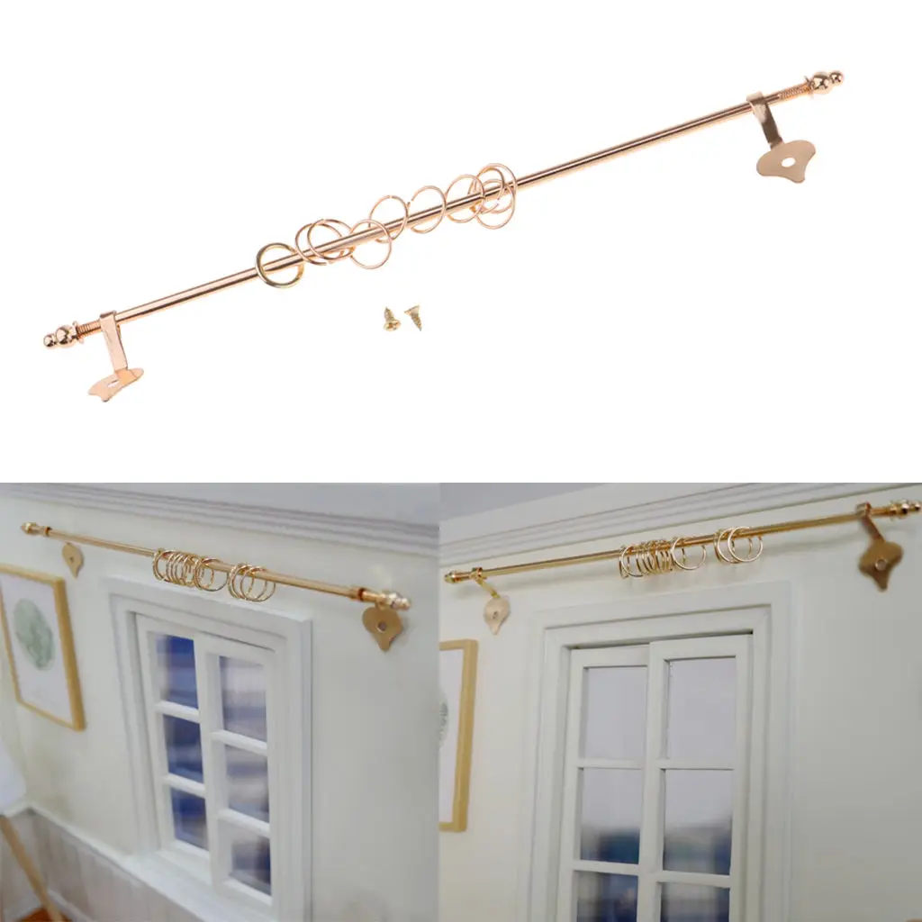 12th Dollhouse Miniature Curtain Rod Golden Exquisite Furniture Accessory