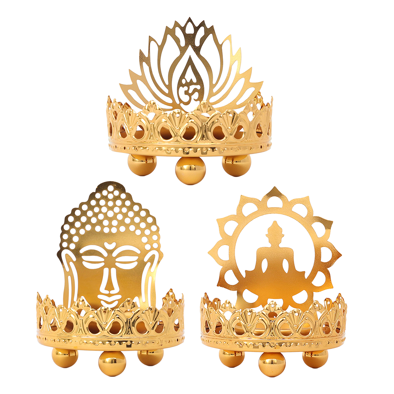 Retro Candle Holder Buddha Butter Lamp Holder Light Decor Crafts Ornaments Buddhist Supplies Gift