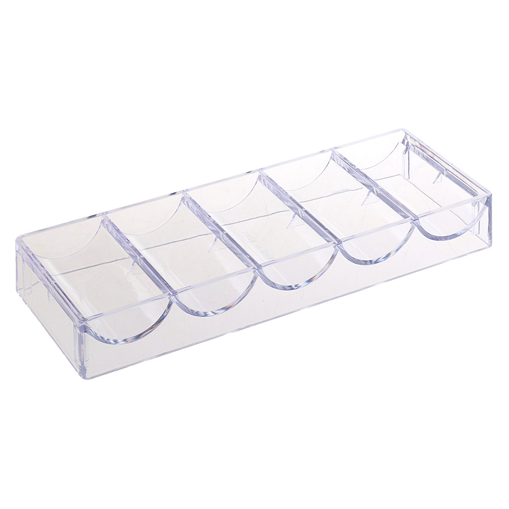 Acrylic Poker Chip Tray Case Container Stackable Professional Casino Game