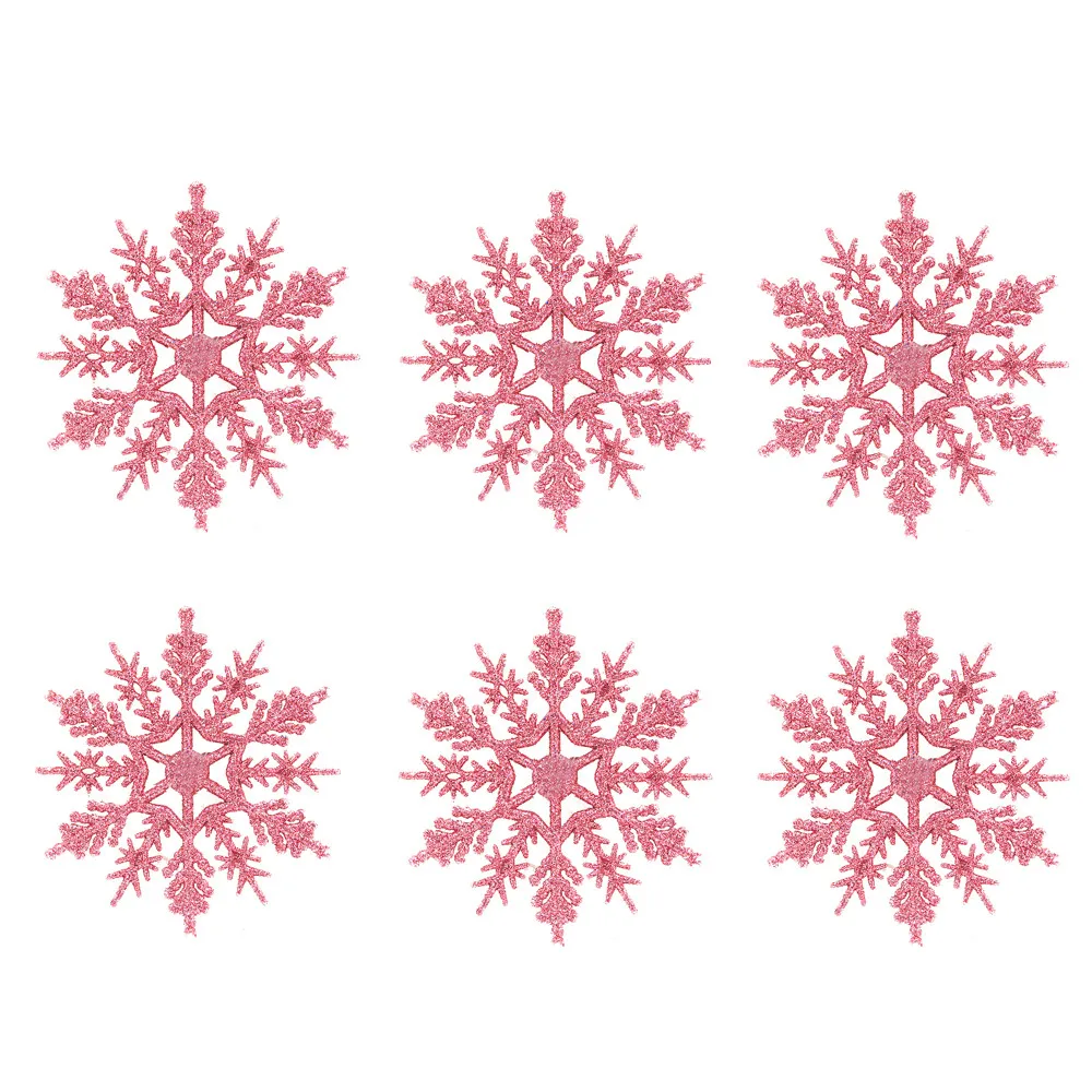 6pc 10cm Glitter New Snowflakes Xmas C4Z6 Christmas Tree Hanging Decor Baubles 