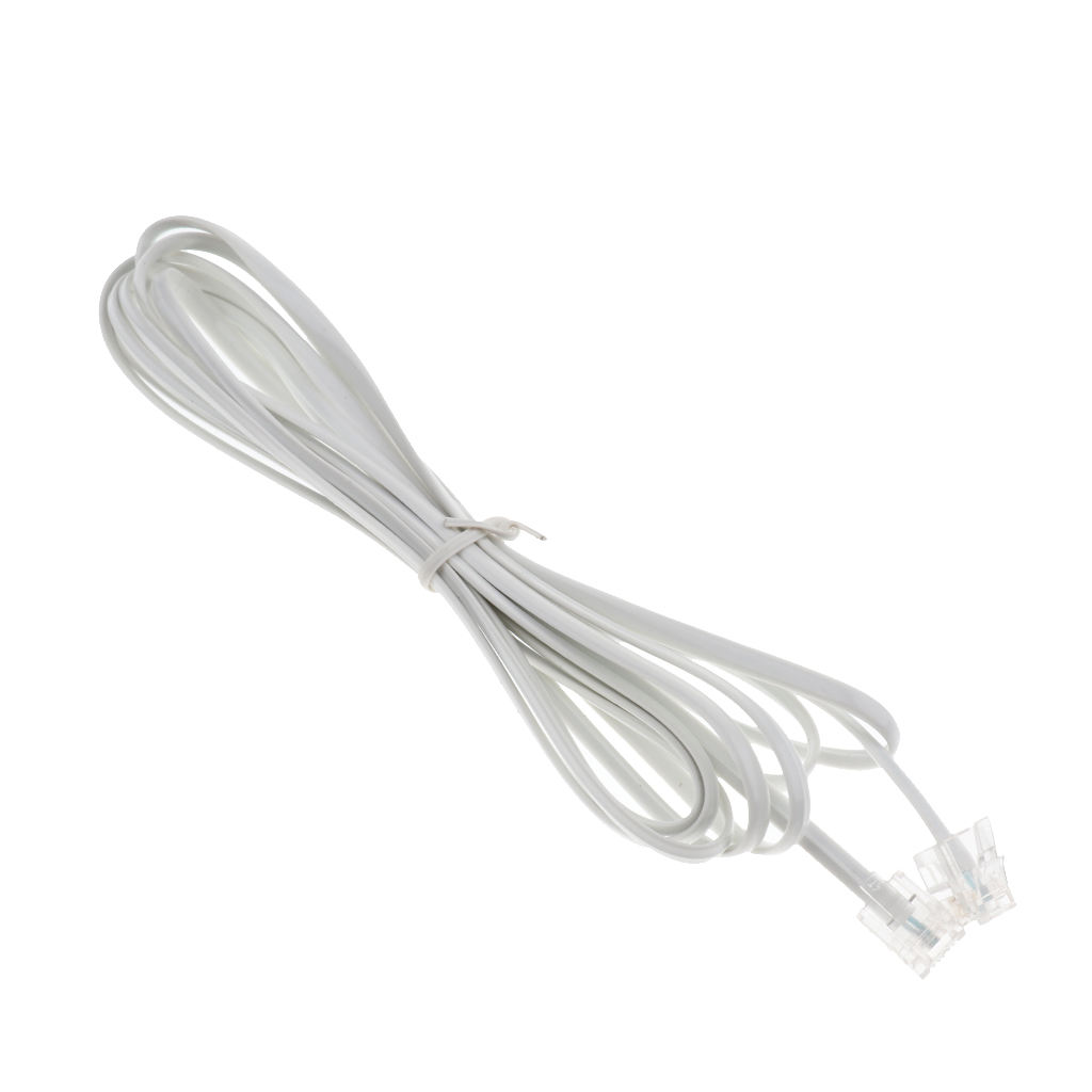 RJ11 Telephone Line Cord Cable, High-speed Internet Modem Cable 6P2C (10 Feet )