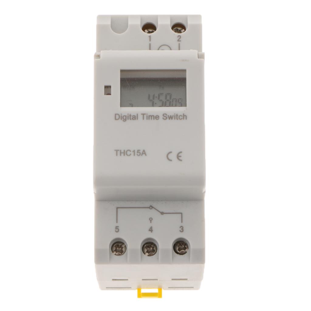 DIN RAIL LCD Display Digital Programmable Relay Timer Switch Controller 220V